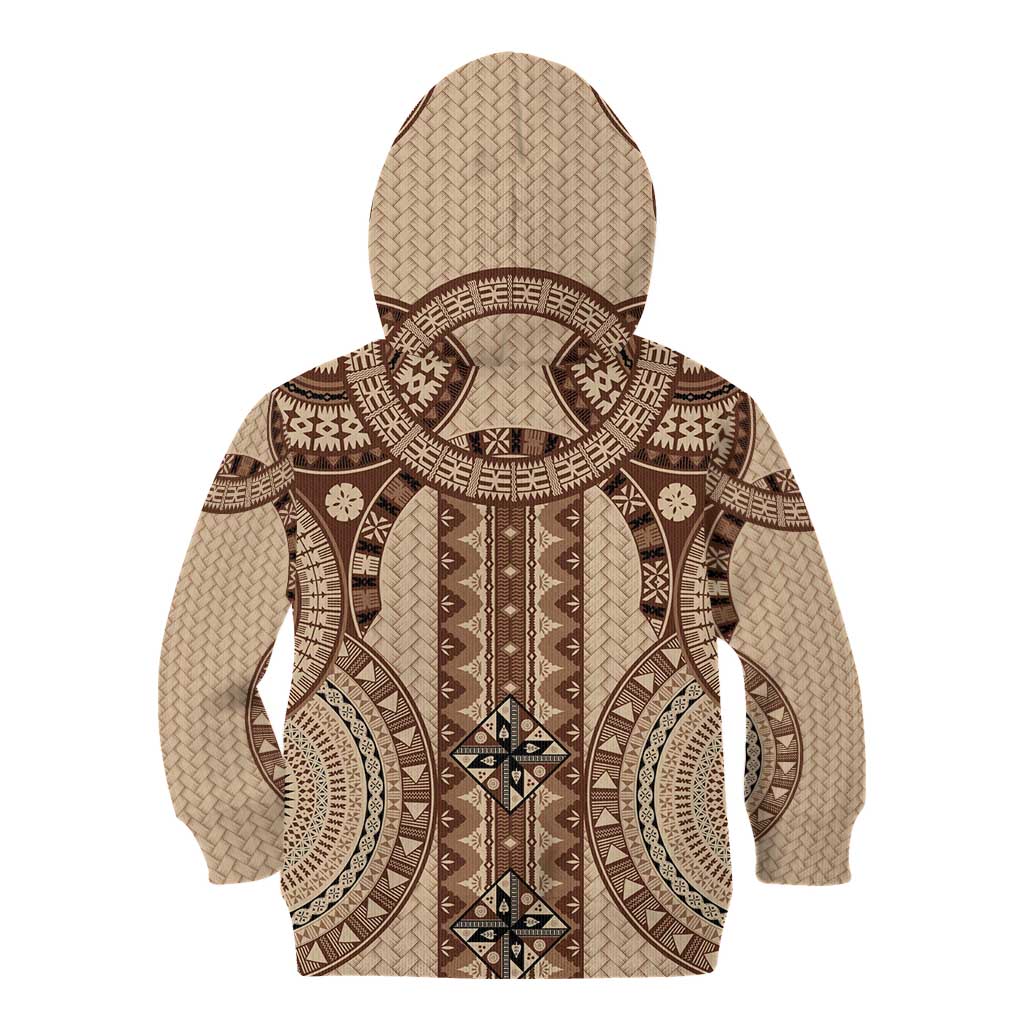 Bula Fiji Vintage Kid Hoodie Brown Masi Motifs