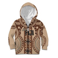 Bula Fiji Vintage Kid Hoodie Brown Masi Motifs