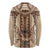 Bula Fiji Vintage Long Sleeve Shirt Brown Masi Motifs