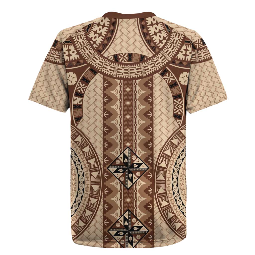 Bula Fiji Vintage Rugby Jersey Brown Masi Motifs