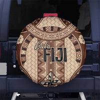 Bula Fiji Vintage Spare Tire Cover Brown Masi Motifs LT7 No hole Brown - Polynesian Pride