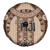 Bula Fiji Vintage Spare Tire Cover Brown Masi Motifs LT7 - Polynesian Pride
