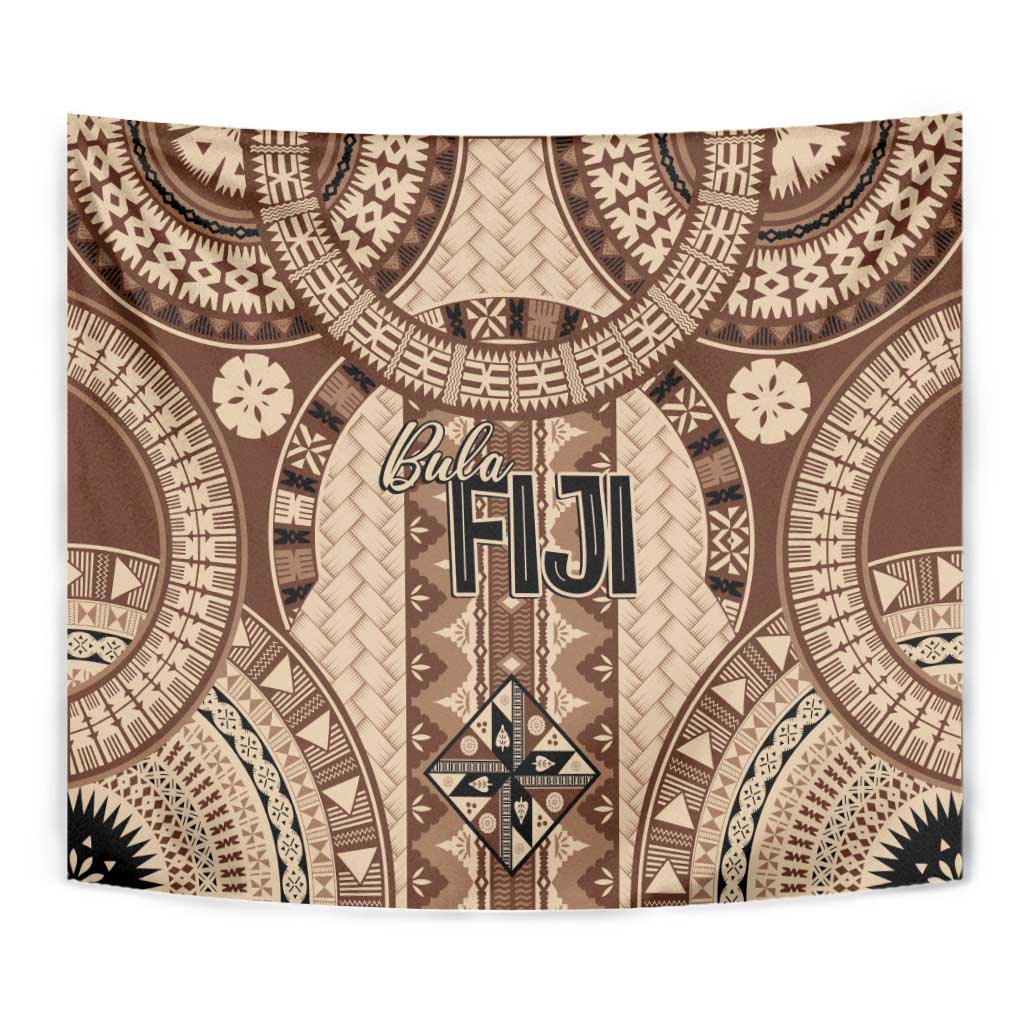 Bula Fiji Vintage Tapestry Brown Masi Motifs