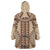 Bula Fiji Vintage Wearable Blanket Hoodie Brown Masi Motifs