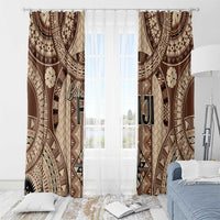 Bula Fiji Vintage Window Curtain Brown Masi Motifs
