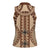 Bula Fiji Vintage Women Sleeveless Polo Shirt Brown Masi Motifs
