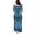 Bula Fiji Vintage Family Matching Puletasi and Hawaiian Shirt Prussian Blue Masi Motifs