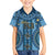 Bula Fiji Vintage Family Matching Short Sleeve Bodycon Dress and Hawaiian Shirt Prussian Blue Masi Motifs