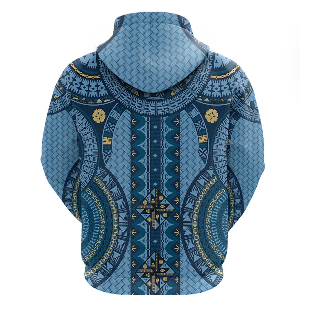 Bula Fiji Vintage Hoodie Prussian Blue Masi Motifs