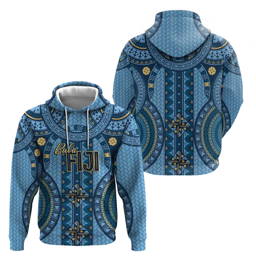 Bula Fiji Vintage Hoodie Prussian Blue Masi Motifs