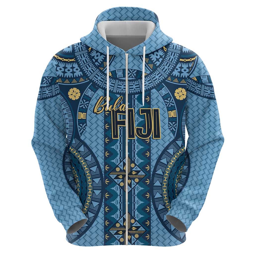 Bula Fiji Vintage Hoodie Prussian Blue Masi Motifs