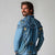 Bula Fiji Vintage Long Sleeve Polo Shirt Prussian Blue Masi Motifs
