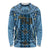 Bula Fiji Vintage Long Sleeve Shirt Prussian Blue Masi Motifs