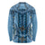 Bula Fiji Vintage Long Sleeve Shirt Prussian Blue Masi Motifs
