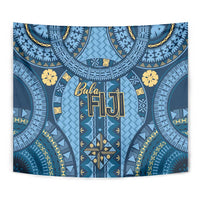 Bula Fiji Vintage Tapestry Prussian Blue Masi Motifs