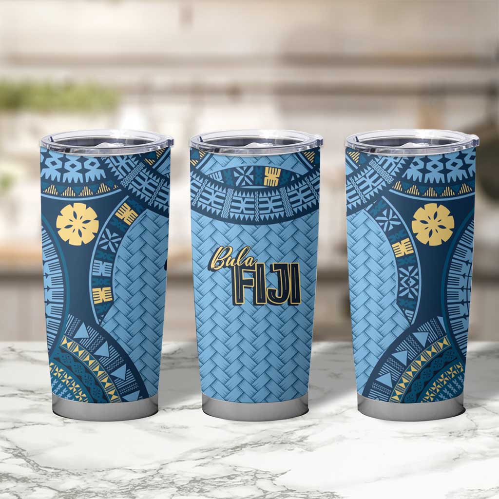 Bula Fiji Vintage Tumbler Cup Prussian Blue Masi Motifs
