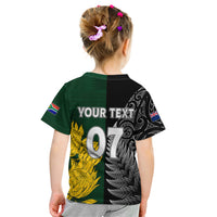 Personalised New Zealand Mix South Africa Rugby Kid T Shirt Protea Vs. Silver Ferns LT7 - Polynesian Pride