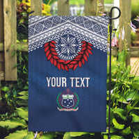 Manu Samoa Rugby Custom Navy Blue Garden Flag ʻIe Toga Pattern With Red Ula fala
