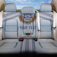 Manu Samoa Rugby Custom White Back Car Seat Cover ʻIe Toga Pattern With Brown Ula fala