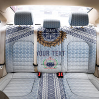 Manu Samoa Rugby Custom White Back Car Seat Cover ʻIe Toga Pattern With Brown Ula fala
