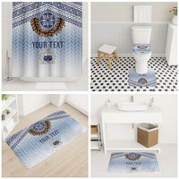Manu Samoa Rugby Custom White Bathroom Set ʻIe Toga Pattern With Brown Ula fala