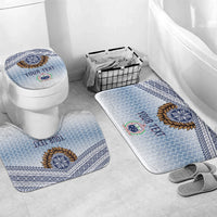 Manu Samoa Rugby Custom White Bathroom Set ʻIe Toga Pattern With Brown Ula fala