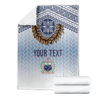 Manu Samoa Rugby Custom White Blanket ʻIe Toga Pattern With Brown Ula fala