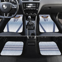 Manu Samoa Rugby Custom White Car Mats ʻIe Toga Pattern With Brown Ula fala
