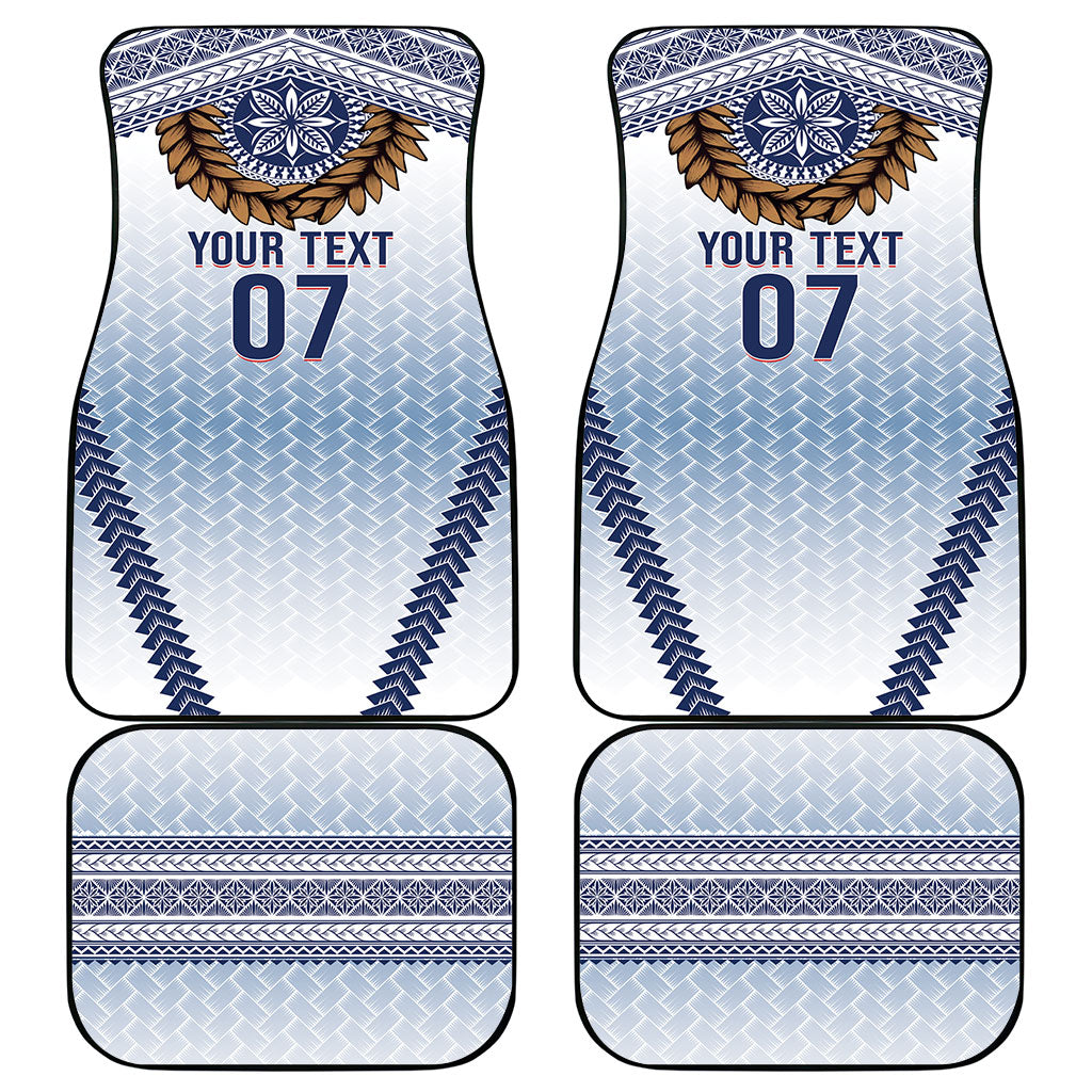 Manu Samoa Rugby Custom White Car Mats ʻIe Toga Pattern With Brown Ula fala