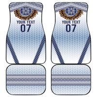 Manu Samoa Rugby Custom White Car Mats ʻIe Toga Pattern With Brown Ula fala