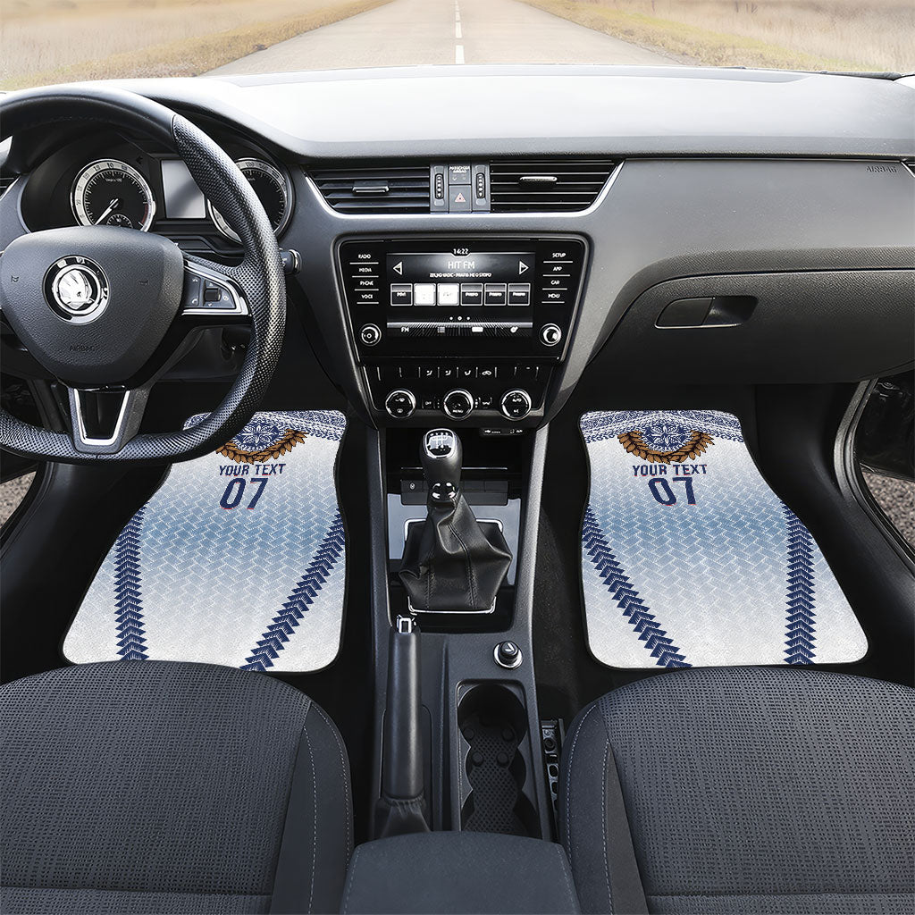 Manu Samoa Rugby Custom White Car Mats ʻIe Toga Pattern With Brown Ula fala