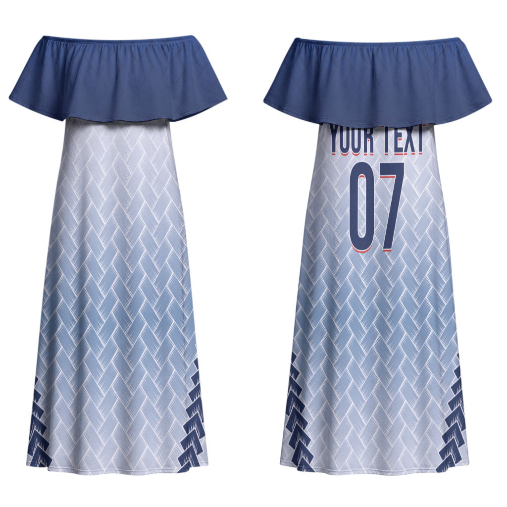 Manu Samoa Rugby Custom White Couples Matching Off Shoulder Maxi Dress and Hawaiian Shirt ʻIe Toga Pattern With Brown Ula fala