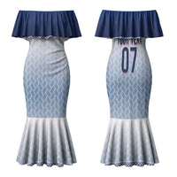 Manu Samoa Rugby Custom White Family Matching Mermaid Dress and Hawaiian Shirt ʻIe Toga Pattern With Brown Ula fala