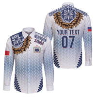 Manu Samoa Rugby Custom White Family Matching Puletasi and Hawaiian Shirt ʻIe Toga Pattern With Brown Ula fala