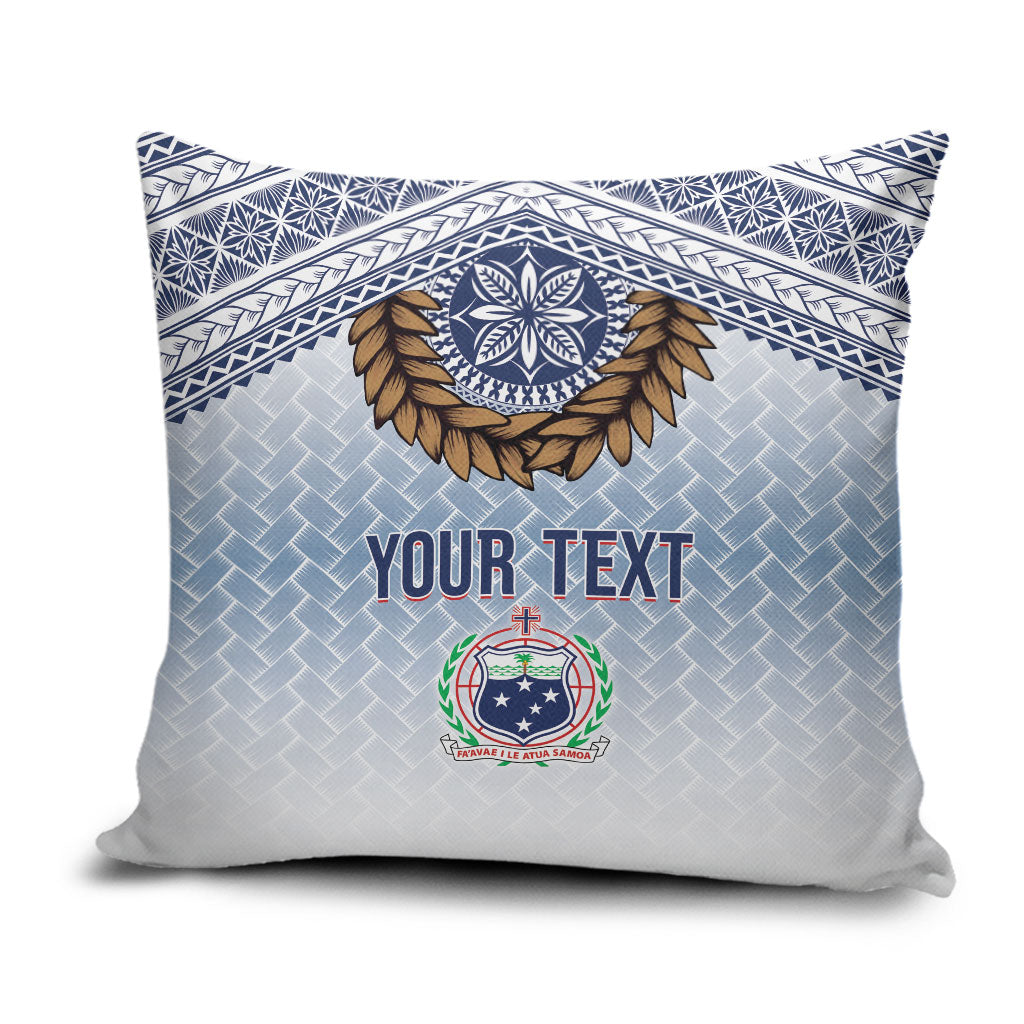 Manu Samoa Rugby Custom White Pillow Cover ʻIe Toga Pattern With Brown Ula fala