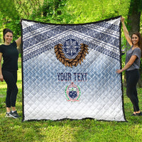 Manu Samoa Rugby Custom White Quilt ʻIe Toga Pattern With Brown Ula fala