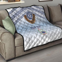 Manu Samoa Rugby Custom White Quilt ʻIe Toga Pattern With Brown Ula fala