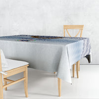 Manu Samoa Rugby Custom White Tablecloth ʻIe Toga Pattern With Brown Ula fala