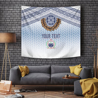 Manu Samoa Rugby Custom White Tapestry ʻIe Toga Pattern With Brown Ula fala
