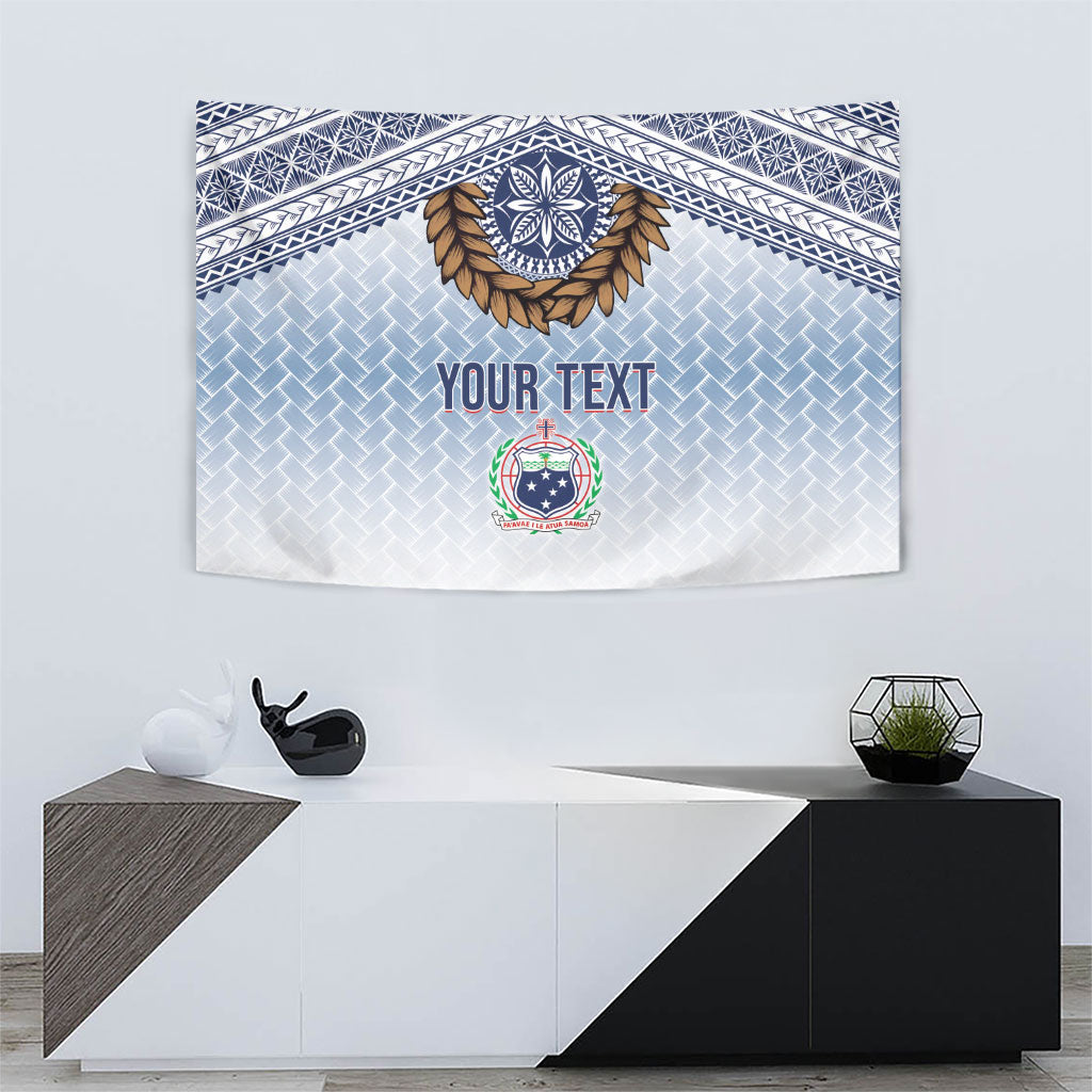 Manu Samoa Rugby Custom White Tapestry ʻIe Toga Pattern With Brown Ula fala