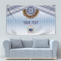 Manu Samoa Rugby Custom White Tapestry ʻIe Toga Pattern With Brown Ula fala