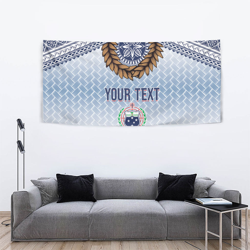 Manu Samoa Rugby Custom White Tapestry ʻIe Toga Pattern With Brown Ula fala