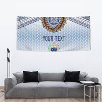 Manu Samoa Rugby Custom White Tapestry ʻIe Toga Pattern With Brown Ula fala