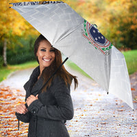 Manu Samoa Rugby Custom White Umbrella ʻIe Toga Pattern With Brown Ula fala