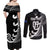 Personalised New Zealand Rugby Couples Matching Off Shoulder Maxi Dress and Long Sleeve Button Shirts Aotearoa Silver Fern Koru Maori Style LT7 - Polynesian Pride