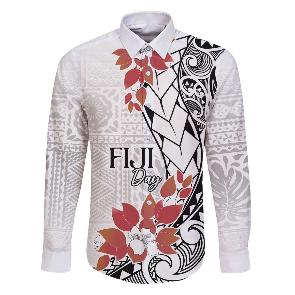 Bula Fiji Day Family Matching Puletasi and Hawaiian Shirt Tagimaucia on Masi Pattern