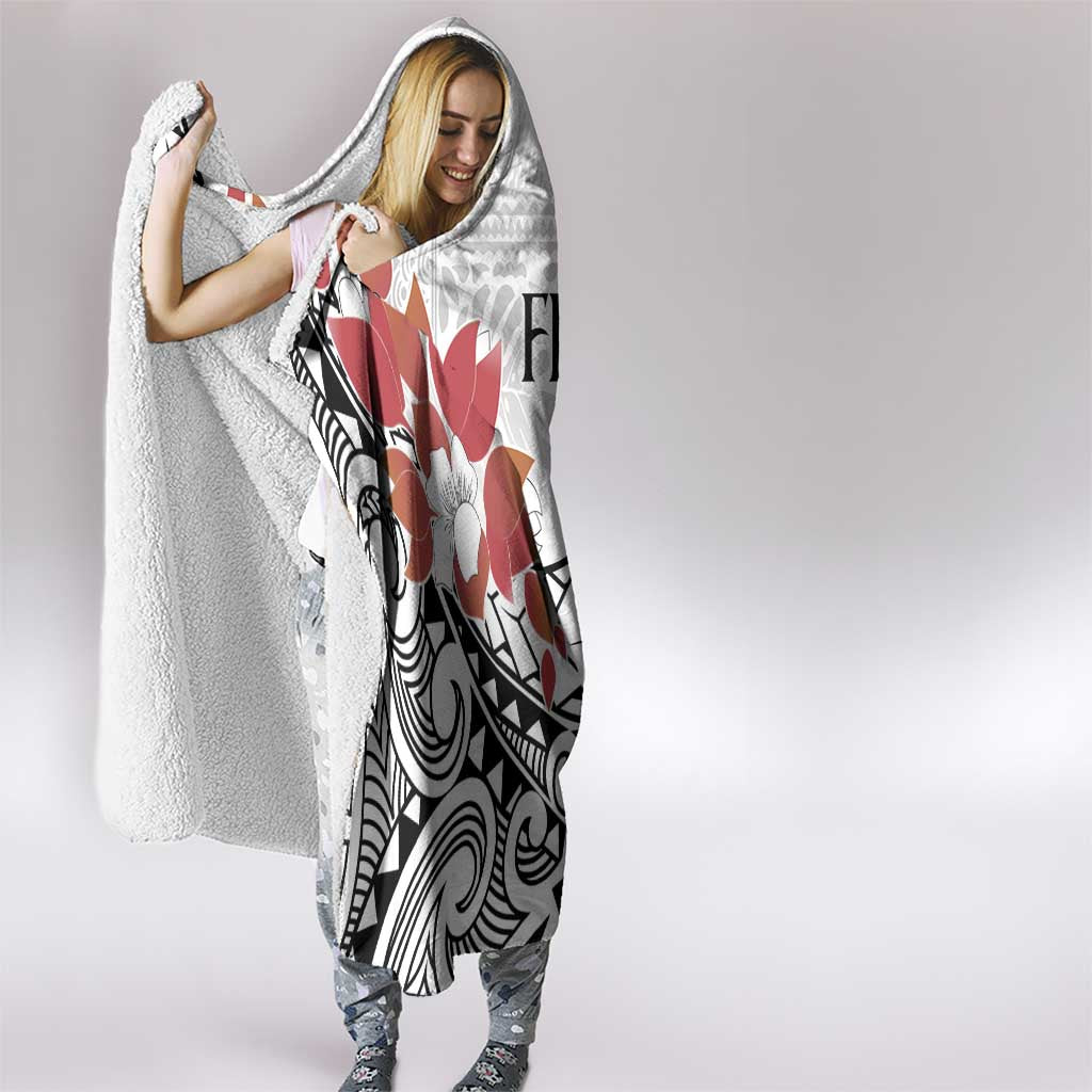 Bula Fiji Day Hooded Blanket Tagimaucia on Masi Pattern LT7 - Polynesian Pride