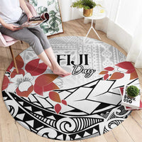 Bula Fiji Day Round Carpet Tagimaucia on Masi Pattern