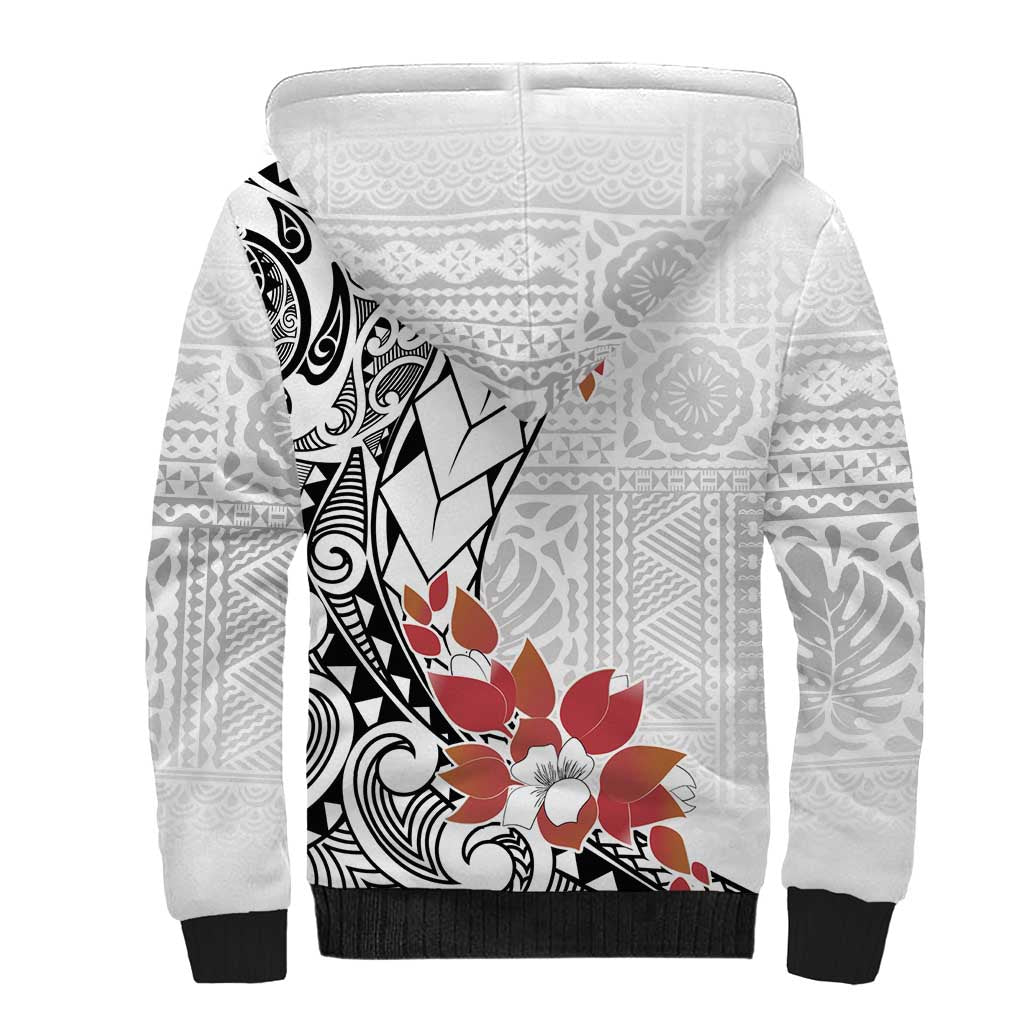 Bula Fiji Day Sherpa Hoodie Tagimaucia on Masi Pattern