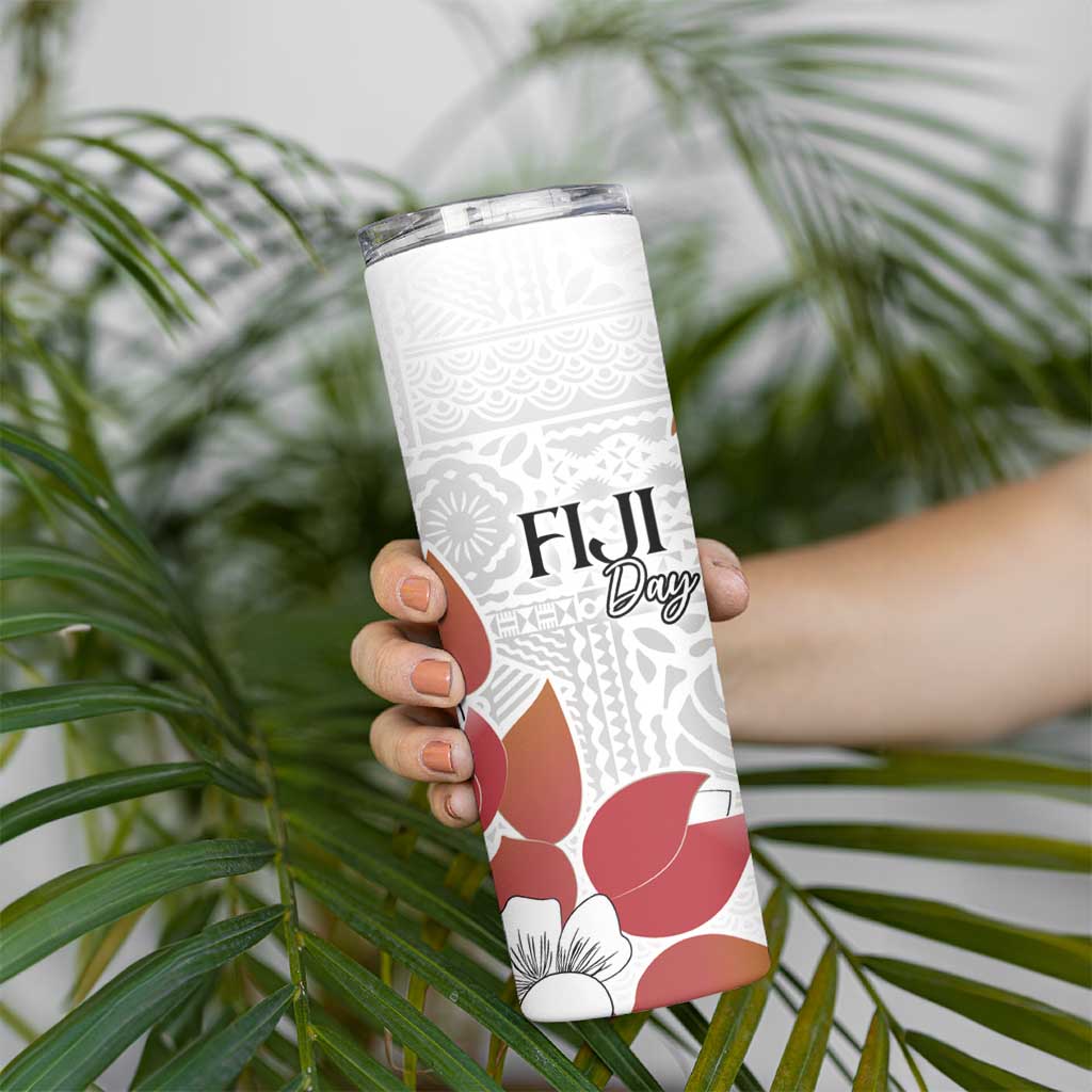 Bula Fiji Day Skinny Tumbler Tagimaucia on Masi Pattern LT7 - Polynesian Pride